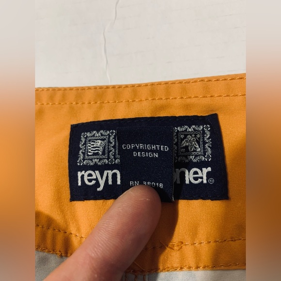 Reyn Spooner Swim Shorts Mens 36 Orange Wave Board Shorts 10" Trunks Beach Surf - Picture 4 of 11